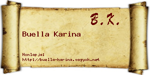 Buella Karina névjegykártya